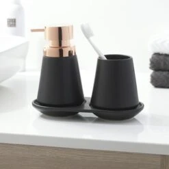 Sealskin Zeepdispenser Conical Porcelein Zwart -Prachtige Badkamerwinkel 123 2582