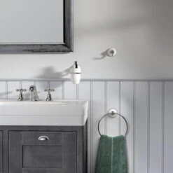 Tiger Ivy Beweegbare Handdoekring Chroom/wit -Prachtige Badkamerwinkel 123 2832