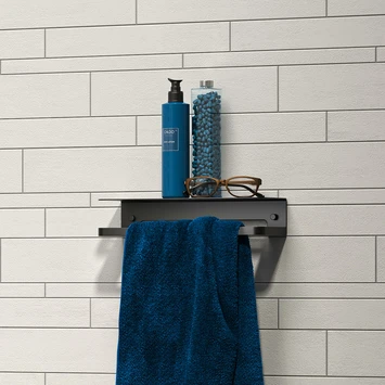 Tiger Douchemand Met Handdoekhouder Caddy Zw 9 Tiger Douchemand Met Handdoekhouder Caddy Zw - Afbeelding 7