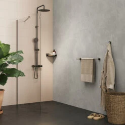 Tiger Hoekdouchemand Cooper 21 Cm RVS/zwart -Prachtige Badkamerwinkel 123 2873