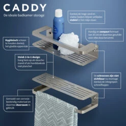 Tiger Douchemand Met Handdoekhouder Caddy Rvs -Prachtige Badkamerwinkel 123 2902