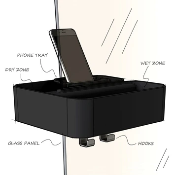 Tiger Douchemand Voor Douchewand 2-store Zwart 7 Tiger Douchemand Voor Douchewand 2-store Zwart - Afbeelding 5