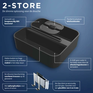 Tiger Douchemand Voor Douchewand 2-store Zwart 10 Tiger Douchemand Voor Douchewand 2-store Zwart - Afbeelding 8