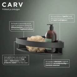 Tiger Hoekdouchemand Carv 21 Cm Zwart -Prachtige Badkamerwinkel 123 2961