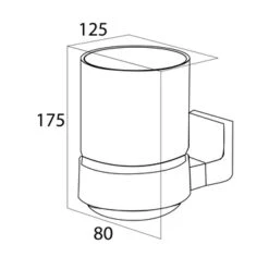 Tiger Bekerhouder Ontario Hangend Met Beker Chroom -Prachtige Badkamerwinkel 123 3099