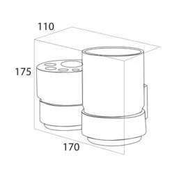 Tiger Dubbele Bekerhouder Ontario Met Bekers Chroom -Prachtige Badkamerwinkel 123 3109