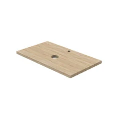 Tiger Maryport Badkamermeubelset 80 Cm Mat Wit Met Licht Eiken Wasblad, Keramische Opzetkom En Matzwarte Grepen -Prachtige Badkamerwinkel 123 319