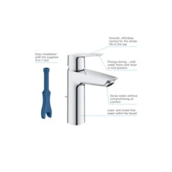 Grohe Wastafelkraan Start M-size Met Waste Quickfix Chroom -Prachtige Badkamerwinkel 123 392