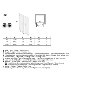 Sealskin Pendeldeur Voor Nis I AM 90x200 Cm Chroom 8 Sealskin Pendeldeur Voor Nis I AM 90x200 Cm Chroom - Afbeelding 6