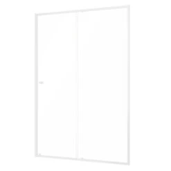 Sealskin Contour Schuifdeur Voor Nis 140x200 Cm, 6 Mm Helder Veiligheidsglas Met Antikalklaag Mat Wit -Prachtige Badkamerwinkel 123 4003