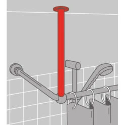 Sealskin Plafondsteun Seallux Voor Douchegordijnstang Wit 60 Cm -Prachtige Badkamerwinkel 123 4007