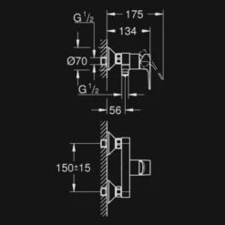 Grohe Douchemengkraan Start Edge -Prachtige Badkamerwinkel 123 403