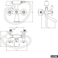 Handson Badkraan Louise Met Handdouche Chroom 15 Cm -Prachtige Badkamerwinkel 123 424