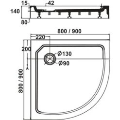 Sealskin Douchebak Fusion Kwartrond Opbouw 90x90x14 Cm Wit -Prachtige Badkamerwinkel 123 4318