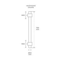 Van Marcke Glijstang Keros Chroom 70 Cm -Prachtige Badkamerwinkel 123 4398