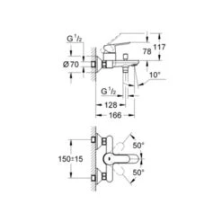 Grohe Badkraan Start Edge Chroom 15 Cm -Prachtige Badkamerwinkel 123 445