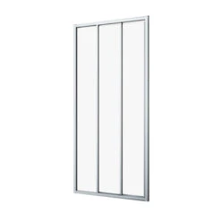 Sealskin Hooked Driedelige Schuifdeur 100x200 Cm, 6 Mm Helder Veiligheidsglas Met Antikalklaag Zilver Hoogglans -Prachtige Badkamerwinkel 123 4507