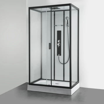 Allibert Douchecabine Uyuni Wandmodel 80x120cm Zwart 3 Allibert Douchecabine Uyuni Wandmodel 80x120cm Zwart