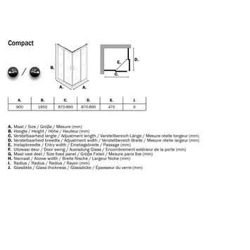 Sealskin Douchecabine Met Schuifdeur Compact Hoekinstap 90x195 Cm Chroom 10 Sealskin Douchecabine Met Schuifdeur Compact Hoekinstap 90x195 Cm Chroom - Afbeelding 8