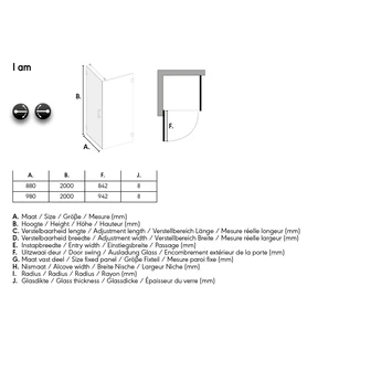Sealskin Swingdeur Voor Douchewand I AM 100x200 Cm Zwart 8 Sealskin Swingdeur Voor Douchewand I AM 100x200 Cm Zwart - Afbeelding 6