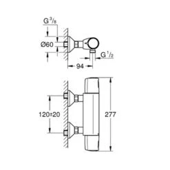 Grohe Thermostatische Douchekraan Precision Trend New Chroom 12 Cm -Prachtige Badkamerwinkel 123 475