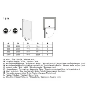 Sealskin Swingdeur Voor Nis I AM 200x80 Cm Chroom 8 Sealskin Swingdeur Voor Nis I AM 200x80 Cm Chroom - Afbeelding 6