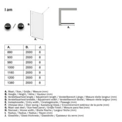 Sealskin Inloopdouche I AM A3 88x200 Cm Chroom -Prachtige Badkamerwinkel 123 4878