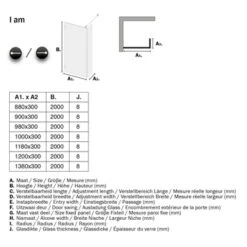 Sealskin Inloopdouche I AM A1 90x200 Cm Zwart -Prachtige Badkamerwinkel 123 4946