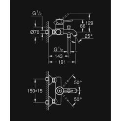 GROHE Badkraan Start Classic Met Hendel Chroom 15 Cm -Prachtige Badkamerwinkel 123 499