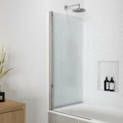 Sealskin Badwand Hooked 75x140cm Hoogglans Aluminium -Prachtige Badkamerwinkel 123 5018