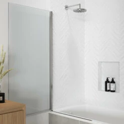 Sealskin Badwand Hooked 75x140cm Hoogglans Aluminium -Prachtige Badkamerwinkel 123 5019