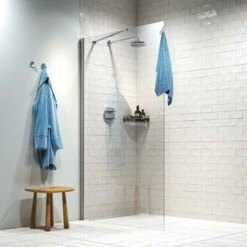 Sealskin Inloopdouche Hooked 140x200cm Hoogglans Aluminium -Prachtige Badkamerwinkel 123 5047