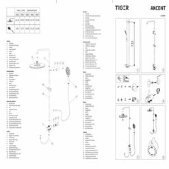 Tiger Regendoucheset Akcent Zwart Messing -Prachtige Badkamerwinkel 123 5247