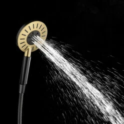 Tiger Regendoucheset Akcent Zwart/messing Incl Kraan En Handdouche Met 3 Straalstanden -Prachtige Badkamerwinkel 123 5387