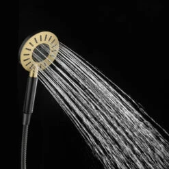 Tiger Regendoucheset Akcent Zwart/messing Incl Kraan En Handdouche Met 3 Straalstanden -Prachtige Badkamerwinkel 123 5388