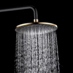 Tiger Regendoucheset Akcent Zwart/messing Incl Kraan En Handdouche Met 3 Straalstanden -Prachtige Badkamerwinkel 123 5390