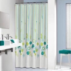 Sealskin Douchegordijn Fiesta Petrol 180x200 Cm -Prachtige Badkamerwinkel 123 5459