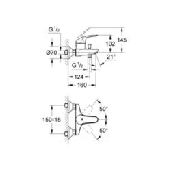 GROHE Badkraan Swift Met Hendel Chroom 15 Cm -Prachtige Badkamerwinkel 123 563