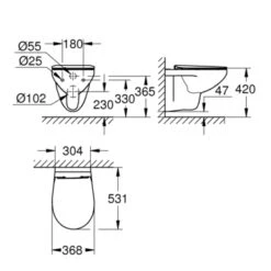 Grohe Wandcloset Bau -Prachtige Badkamerwinkel 123 605