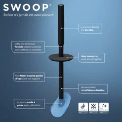 Tiger Toiletborstelhouder TESS Met Opbergfunctie Vrijstaand En Swoop Borstel Flexibel Blauw/zwart -Prachtige Badkamerwinkel 123 6291