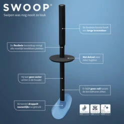 Tiger Toiletborstelhouder TESS Met Opbergfunctie Vrijstaand En Swoop Borstel Flexibel Blauw/zwart -Prachtige Badkamerwinkel 123 6292