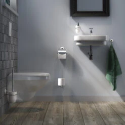 Tiger Toiletrolhouder Ivy Chroom/wit Met Klep -Prachtige Badkamerwinkel 123 6373