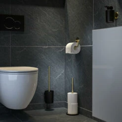 Tiger Tune Toiletborstelhouder Geborsteld Messing/mat Zwart -Prachtige Badkamerwinkel 123 6398