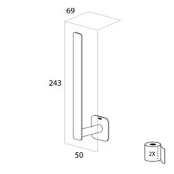 Tiger Reserverolhouder Colar Hangend Chroom -Prachtige Badkamerwinkel 123 6675