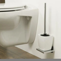 Tiger Toiletborstelhouder Zenna Hangend Chroom/Wengé -Prachtige Badkamerwinkel 123 6732