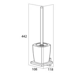 Tiger Toiletborstelhouder Zenna Hangend Chroom/Wengé -Prachtige Badkamerwinkel 123 6733