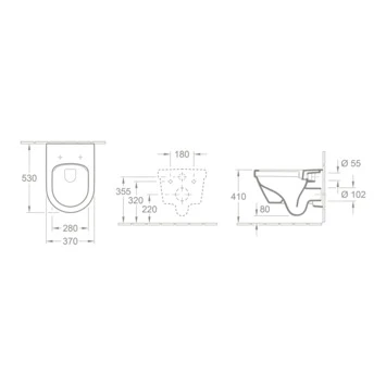 Villeroy & Boch Wandcloset Zonder Spoelrand 4 Villeroy & Boch Wandcloset Zonder Spoelrand - Afbeelding 2