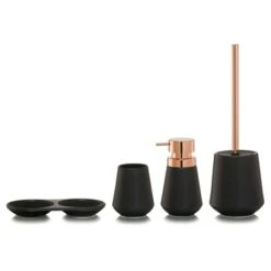 Sealskin Toiletborstelhouder Conical Porselein Zwart -Prachtige Badkamerwinkel 123 6901