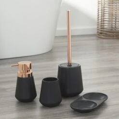 Sealskin Toiletborstelhouder Conical Porselein Zwart -Prachtige Badkamerwinkel 123 6902