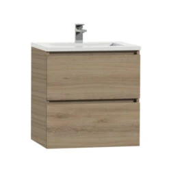 Tiger Karlo Badkamermeubel 60 Cm Chalet Eiken Met Wastafel Hoogglans Wit -Prachtige Badkamerwinkel 123 709